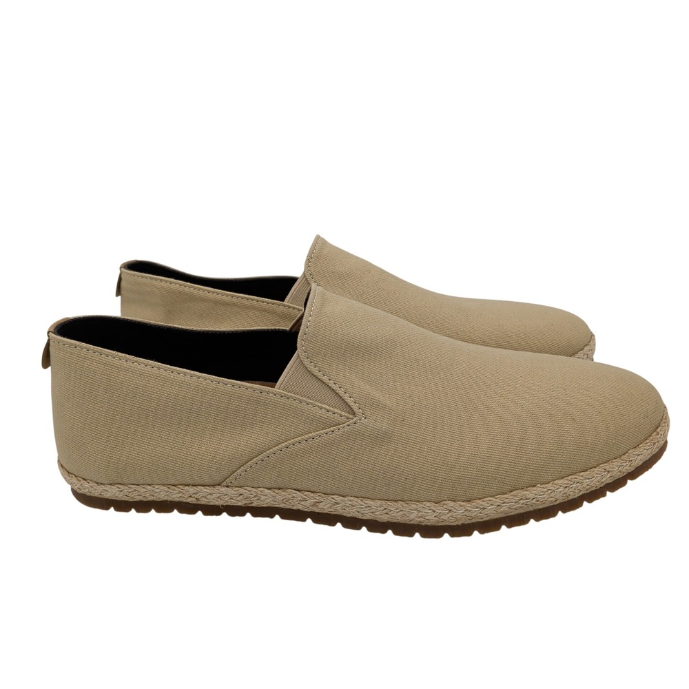 Patara Bone Tan Seeker Mens Linen Shoe Canvas Slip On Espadrille Cork Size 10 43